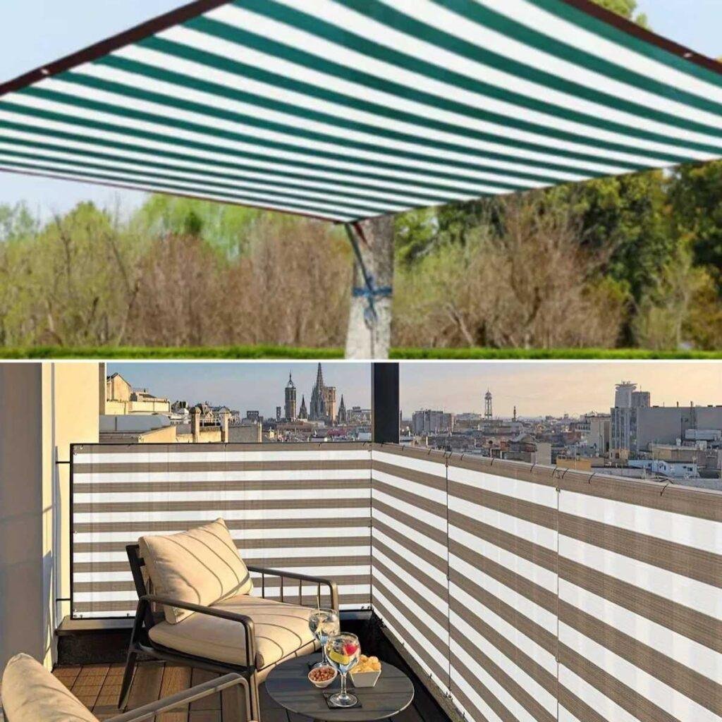 Multi Color Balcony Shade Net Application