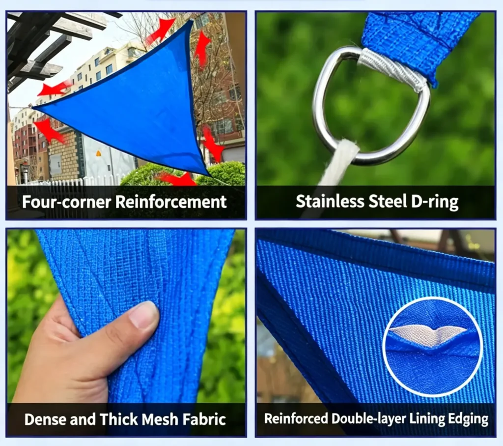 shade sail craftsmanship closeup